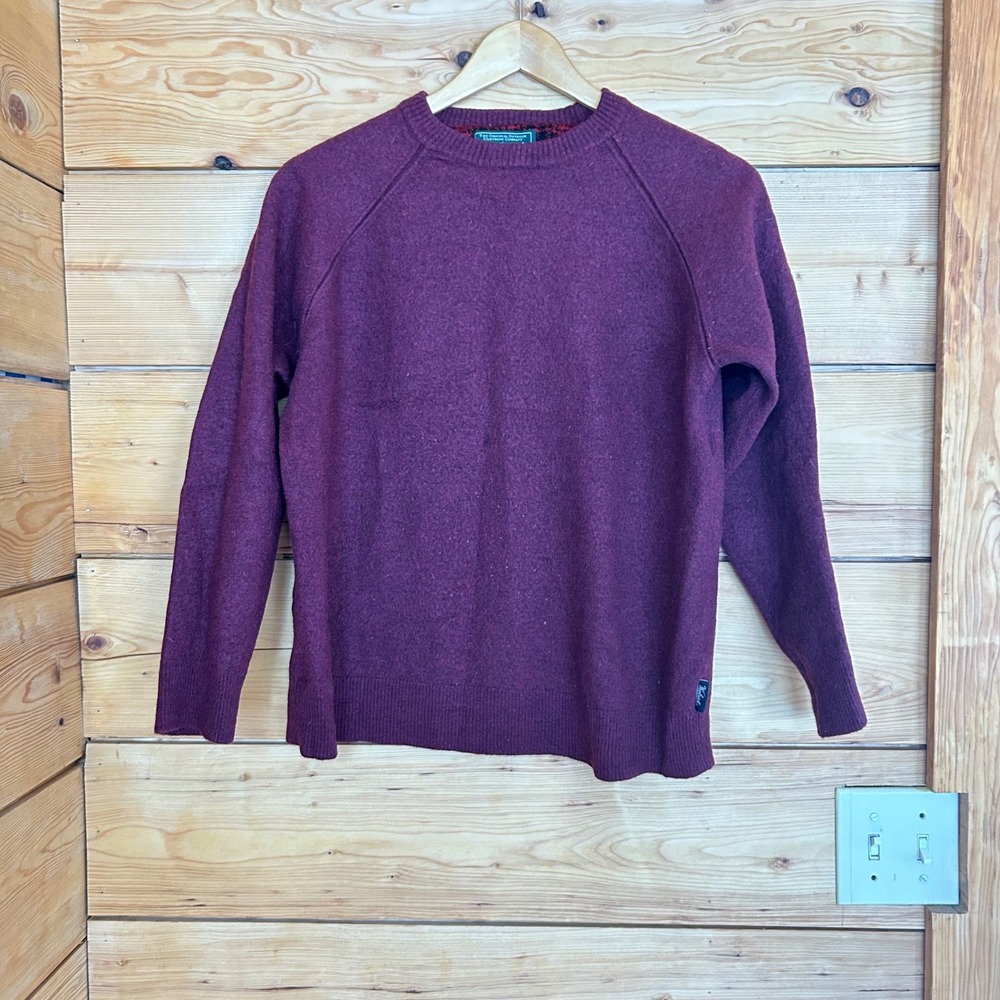 Vintage Wool Merino Woolrich Sweater Mens Extra Large Deep Ruby Heather XL MCM